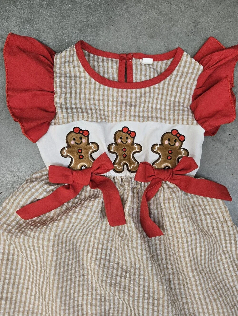 Cute Baby Toddler Girl Christmas Ginger Bread Cookies Dress